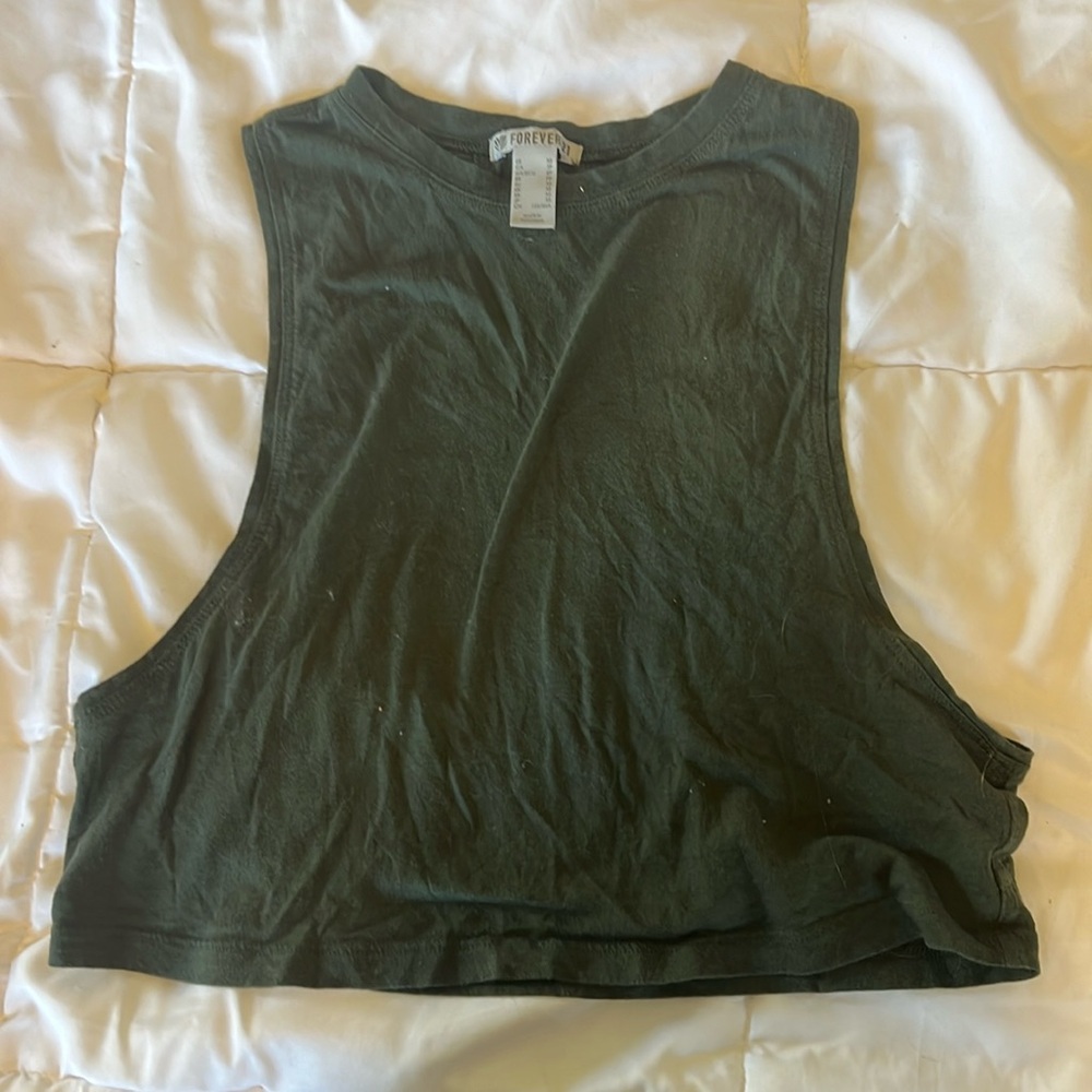 Forever 21 Green Workout Muscle Shirt